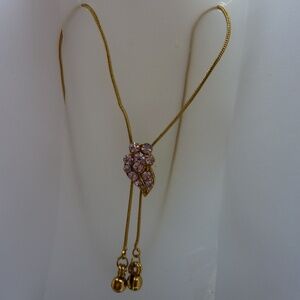 SEEVEC FASHION PINK Rhinestone Statement Necklace NEW